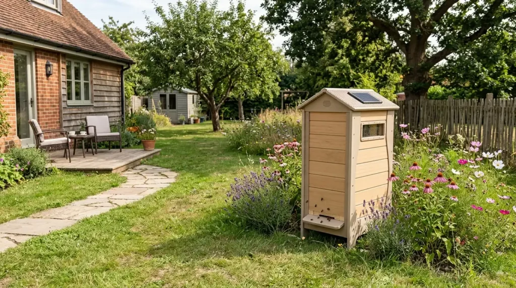 backyard with artificial beehive backyard beekeeping